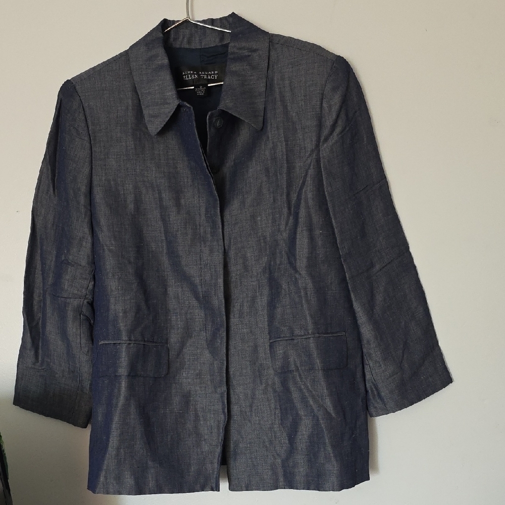 Linda Allard Ellen Tracy  Charcoal Blazer